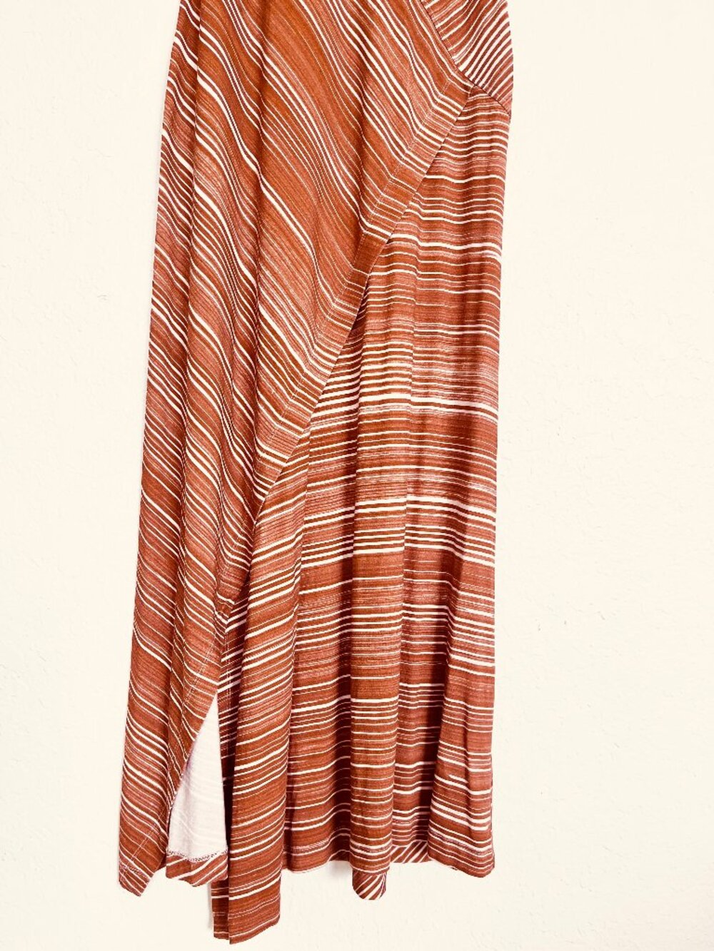 Peruvian Connection Circe 3/4 Sleeve Asymmetrical Maxi Dress Terracotta XS - Picture 9 of 16